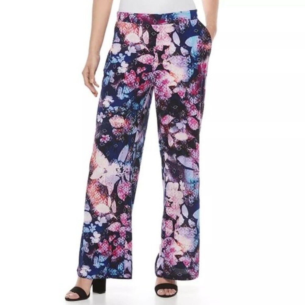 Dana Buchman Colorful Floral Palazzo Pants - S